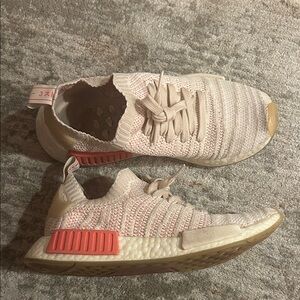 Women's adidas Knit Sneakers in Cream and Pink